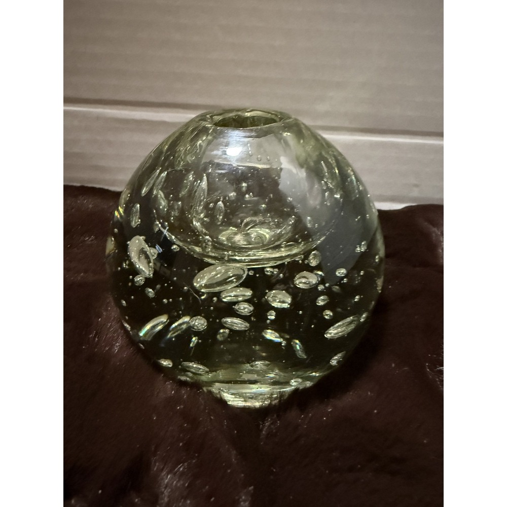 Rare Victorian bubble Glass Dump Ink Well / Paperweight /vase